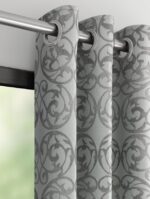 Duplin Scroll Door Curtain – Limestone Grey (7 ft) - Image 2