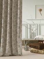 Maurier Floral Window Curtain – Soft Beige (5.25 ft)