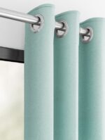 Celsie Plain Textured Door Curtain – Turquoise (8.5 ft) - Image 2