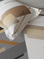 Prism Shadow King Fitted Bedsheet Set – Grey (3 Pcs) - Image 2